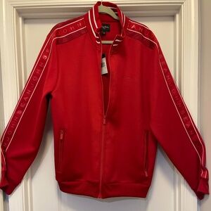 Sean John Red Track Jacket | Zip-Up Logo Tape Sleeve | Size XL Men’s